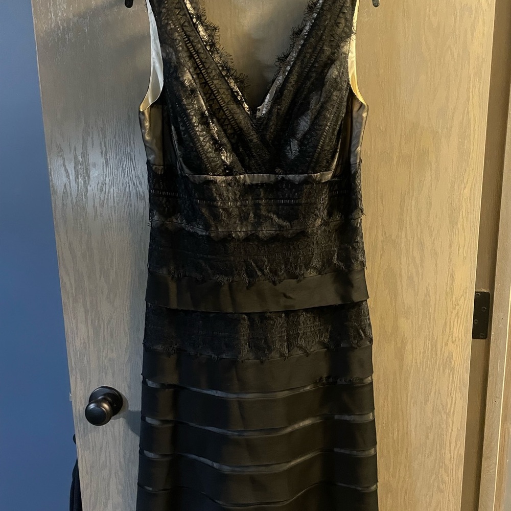 JS Collections Black Lace Midi Dress